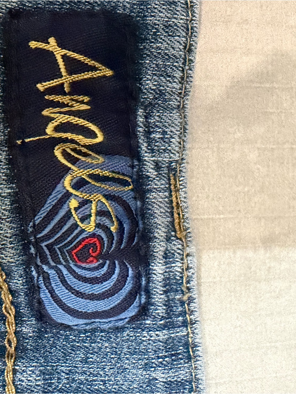Angels Medium Blue Flare Jeans with Raw Edge - Picture 4 of 9